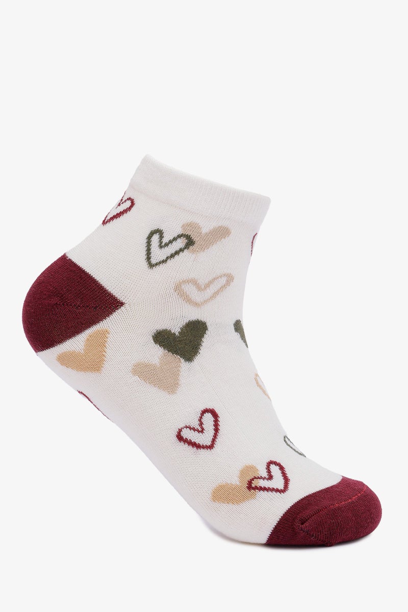 Carina Heart Print Socks - 2 Pairs - Image 2
